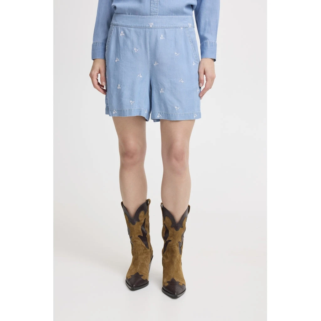 B.YOUNG Dame Shorts BYKOSMO - Light Blue Denim - Billede 4