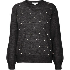 B.YOUNG Dame Strik BXOKAMA - Dark Grey Melange