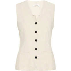 B.YOUNG Dame Vest BYJOHANNA - Nature Linen