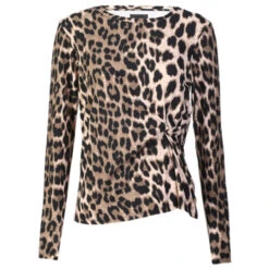 LIBERTE Dame Bluse ALMA TWIST - BIG LUX LEO FOSSIL