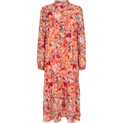 Liberte Dame Kjole MAGGIE - Orange Pink Flower
