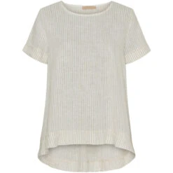 Marta Du Chateau Dame Bluse MdcNatalie - Panna Beige 1752 Stripe