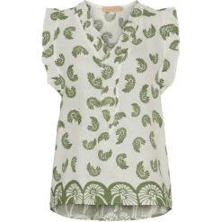 Marta Du Chateau Dame Top MdcElke - White/Military