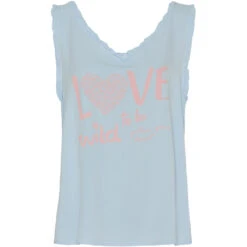 Marta Du Chateau Dame Top MdcMartina - Celeste 401/Rosa Print