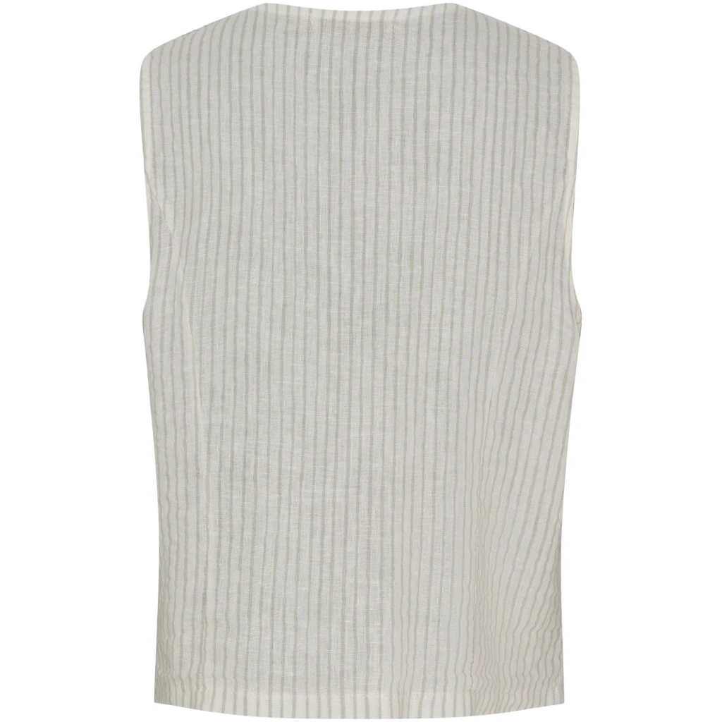 Marta Du Chateau Dame Vest MdcEdel - Stripe Grey - Billede 2