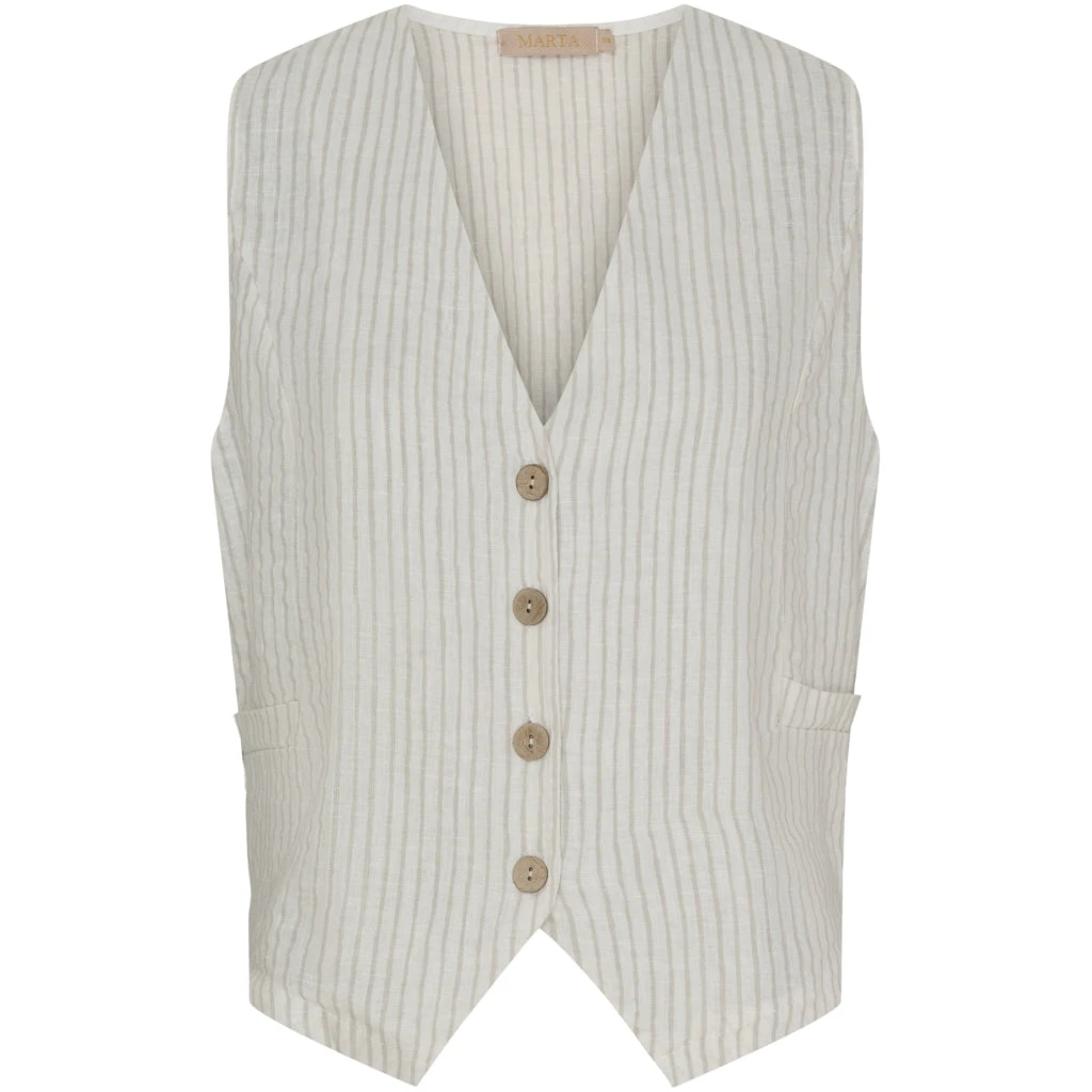 Marta Du Chateau Dame Vest MdcEdel - Stripe Grey