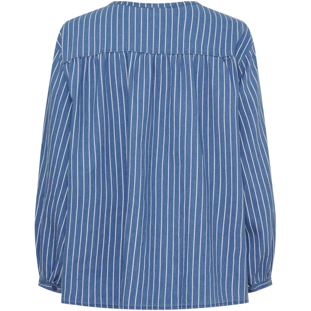 Marta Du Chateau Dame Bluse MdcEulalie 258008 - Medium Blue - Billede 4