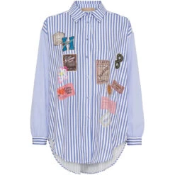 Marta Du Chateau Dame Skjorte MdcMicaela 2625Righe - Blue