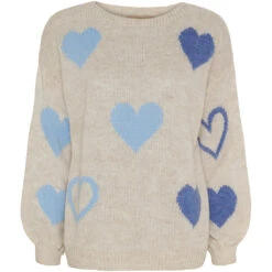 Marta Du Chateau Dame Strik MdcAmarante 64023 - Beige/Jeans/Celeste