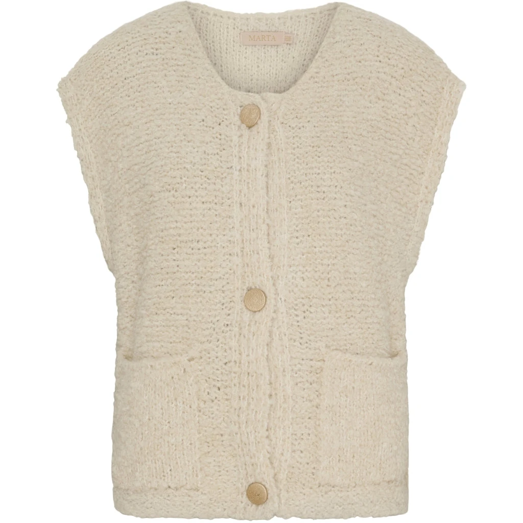 Marta Du Chateau Dame Strik Vest MdcAura 5172 - Beige