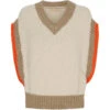 Marta Du Chateau Dame Strik Vest MdcMie 3371 - Beige/Camel/Orange