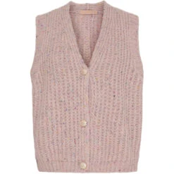 Marta Du Chateau Dame Strik Vest MdcOdile A0029 - Old Pink