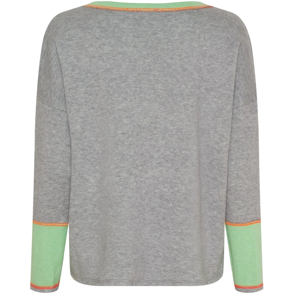 Marta Du Chateau Dame Sweatshirt MdcRachelle 6575/B - Grigio/Verde - Billede 4