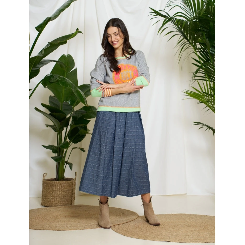 Marta Du Chateau Dame Sweatshirt MdcRachelle 6575/B - Grigio/Verde - Billede 2