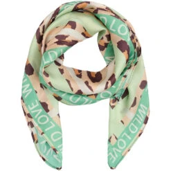 Marta Du Chateau Dame Tørklæde MdcJuline FA1-Scarf - Green Leo