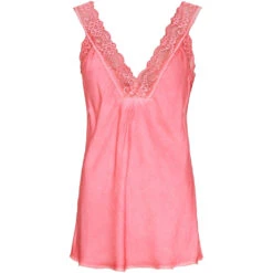 Marta Du Chateau Dame Top Med Blondekant 21336 - Corallo