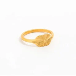 Muun Studios Sun Signet Retangle Ring 18K Guldbelagt R060 - Guld