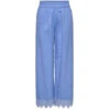 ONLY Dame Bukser ONLPAULA - Blue Bonnet BRIGHT WHITE EMB.