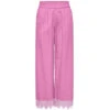 ONLY Dame Bukser ONLPAULA - Fuchsia Pink BRIGHT WHITE EMB.