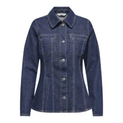 ONLY Dame Jakke ONLELLE - Dark Blue Denim Detail RINSE