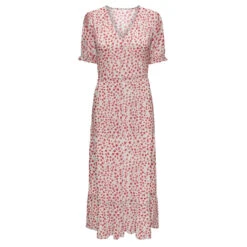 ONLY Dame Kjole ONLCHANTI - Cloud Dancer RED LUCY FLOWER
