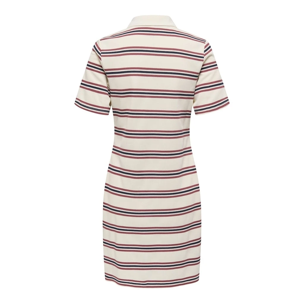 ONLY Dame Kjole ONLEVIE - Antique White Navy Blazer+ruby Wine - Billede 2