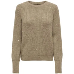 ONLY Dame Strik ONLCAROLIA - Weathered Teak Melange/White Pearl