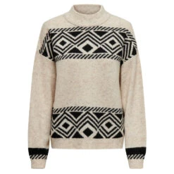 ONLY Dame Strik ONLVICTORIA - Pumice Stone BLACK JACQUARD