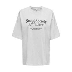 ONLY Dame T-shirt ONLCASSIE - Light Grey Melange Social + Labels Brooklyn