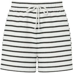 Pieces PCCHILLI Dame Shorts PCCHILLI - Cloud Dancer Stripes BLACK