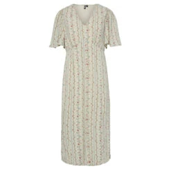 PIECES DAME KJOLE PCTAITLYN - Birch Striped Flower