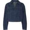 PIECES Dame Bluse PCFABIA - Dark Blue Denim