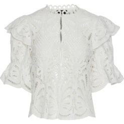 PIECES Dame Bluse PCLYKKE - Bright White