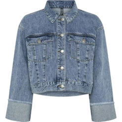 PIECES Dame Jakke PCSALLY - Medium Blue Denim
