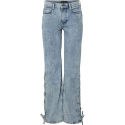 PIECES Dame Jeans PCFENDA - Light Blue Denim