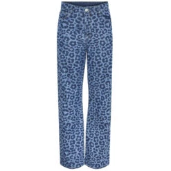 PIECES Dame Jeans PCNOVA - Dark Blue Denim Leo