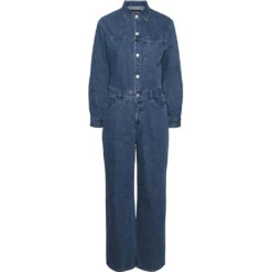 PIECES Dame Jumpsuit PCADINA - Medium Blue Denim