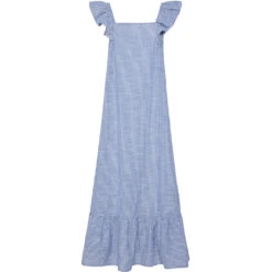 PIECES Dame Kjole PCAPIA - Coronet Blue Stripes Bright White