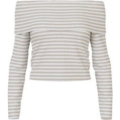 PIECES Dame Top PCLAYA - Bright White Silver Gray