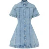 PIECES Dame Kjole PCSILKE - Light Blue Denim