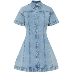 PIECES Dame Kjole PCSILKE - Light Blue Denim