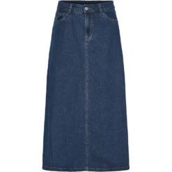 PIECES Dame Nederdel PCABBI - Medium Blue Denim