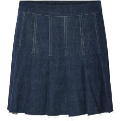 PIECES Dame Nederdel PCFABIA - Dark Blue Denim