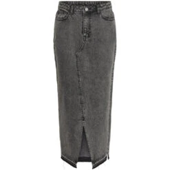 PIECES Dame Nederdel PCNORA - Grey Denim