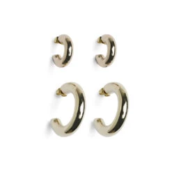 PIECES Dame øreringe PCNIKOLINE 2-PACK - Gold Colour