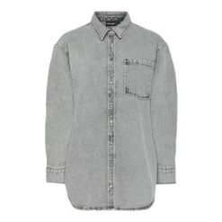 PIECES Dame Skjorte PCMAISIE - Grey Denim