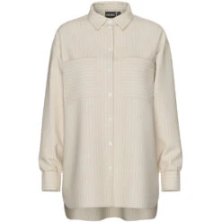 PIECES Dame Skjorte PCMELIA - Crockery Thin Bright White