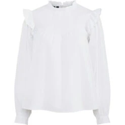 PIECES Dame Skjorte PCVELA - Bright White