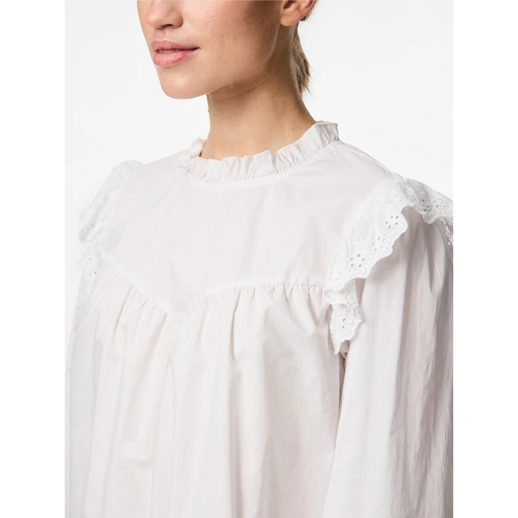 PIECES Dame Skjorte PCVELA - Bright White - Billede 6