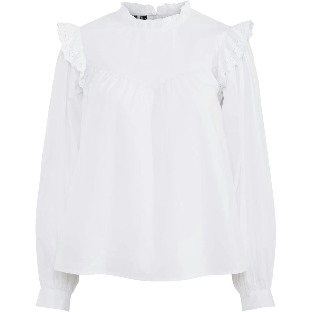 PIECES Dame Skjorte PCVELA - Bright White